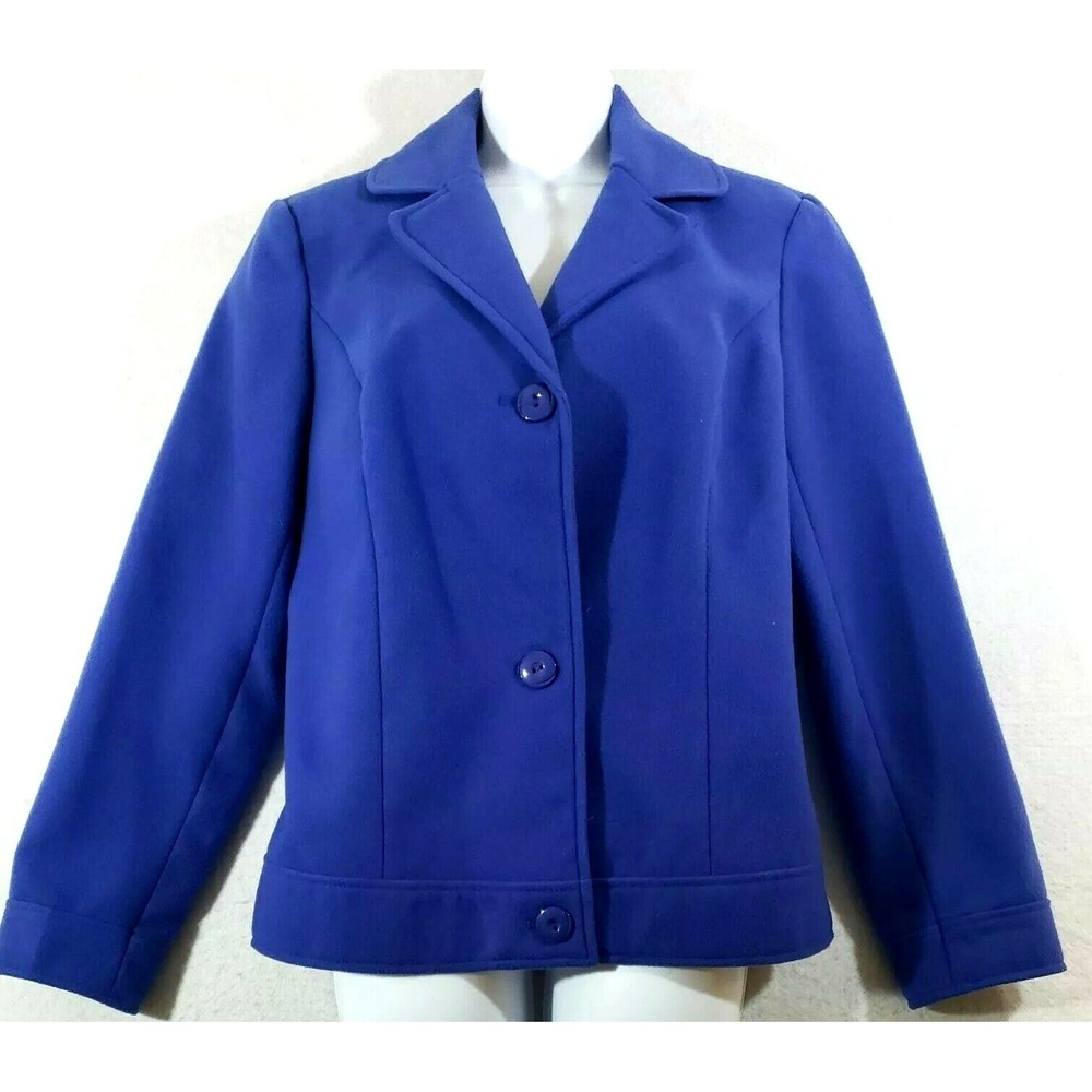 Spring Mercer Blazer 8 Women's Classic Style 3-Button-front Vivid Blue